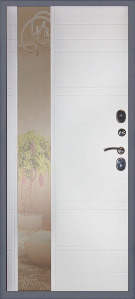 Стальная дверь с зеркалом Тефлон 3К Лира - вид 2