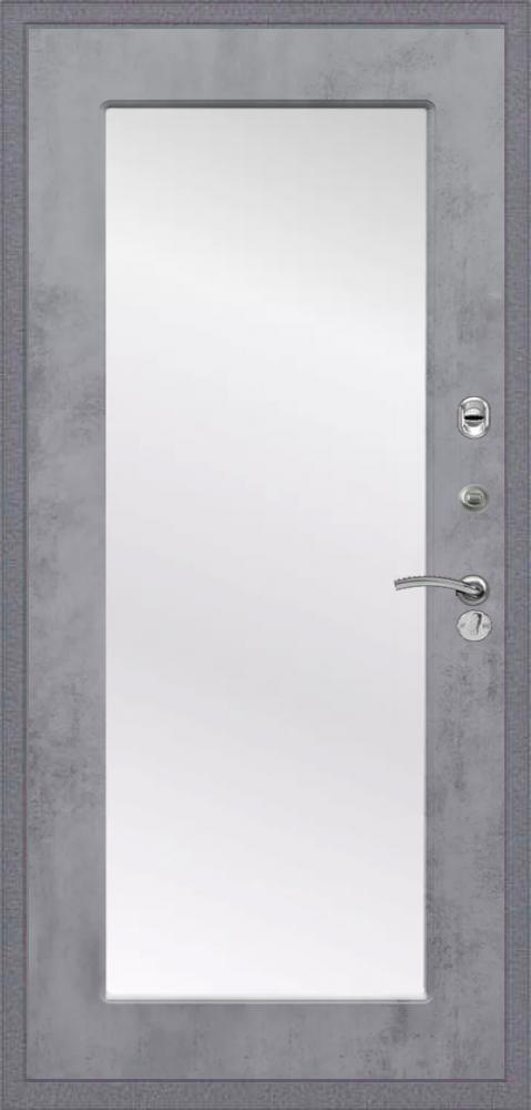 Стальная дверь с зеркалом Премиум ФЛ-290 Пастораль, Цвет «Бетон темный» - вид 2