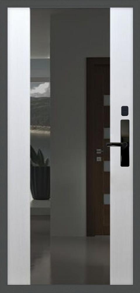 Входная металлическая дверь с зеркалом в квартиру Акрон 104 - вид 2