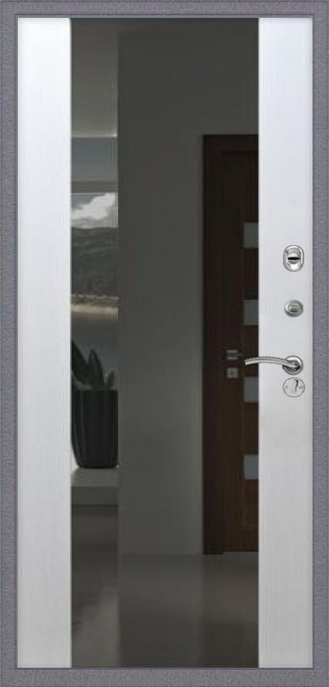 Стальная дверь с зеркалом Премиум ФЛ-290 СБ-16 с зеркалом, Цвет «Белый ясень» - вид 2