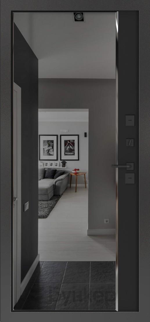 Входная металлическая дверь с зеркалом в квартиру Акрон 108 - вид 2