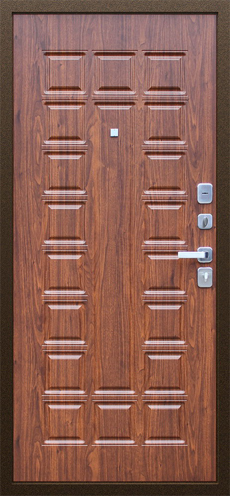 Входная коричневая дверь в квартиру Стандарт 44 - вид 2