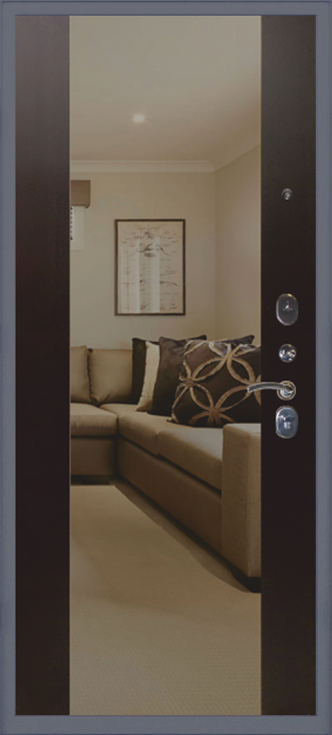 Стальная дверь с зеркалом Тефлон 3К Макси, Цвет «Венге» - вид 2