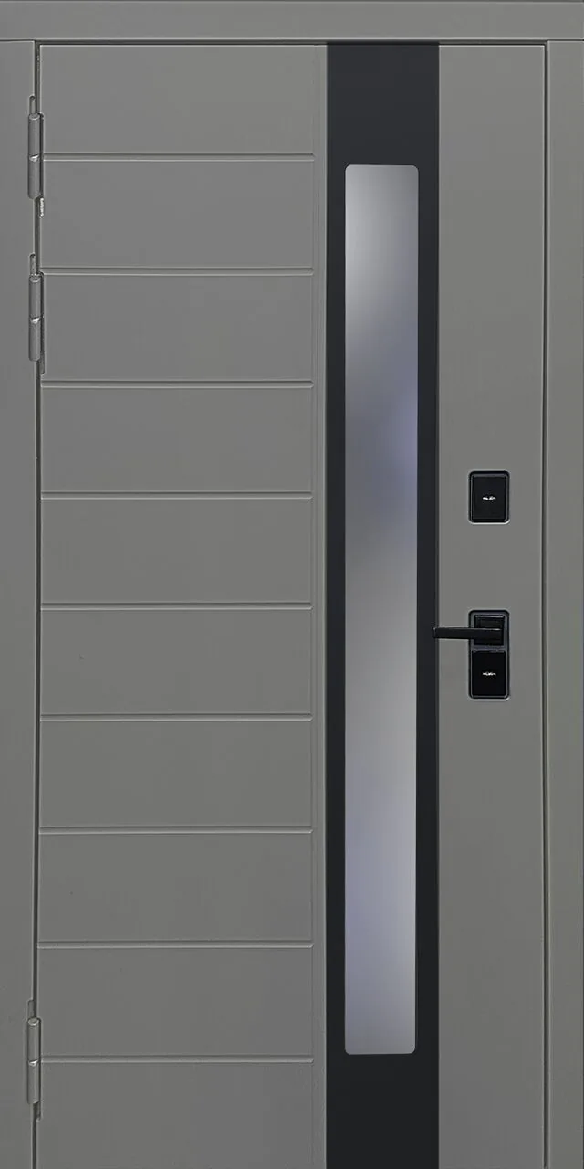 Металлическая дверь со стеклом для дома с терморазрывом Йошкар Ола — Матовый белый