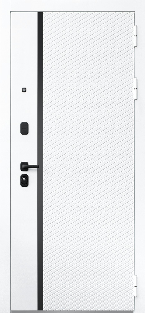 Белая входная дверь в квартиру с зеркалом — Стандарт 31