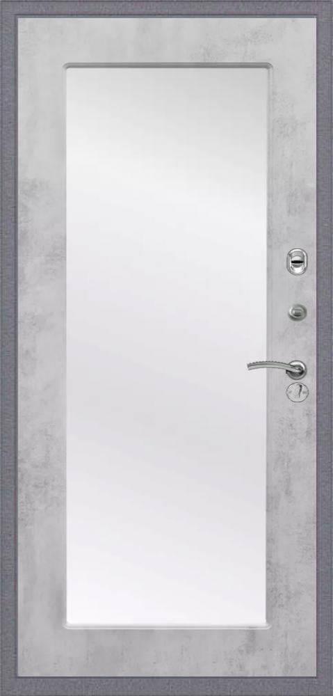 Стальная дверь с зеркалом Премиум ФЛ-290 Пастораль, Цвет «Бетон светлый» - вид 2