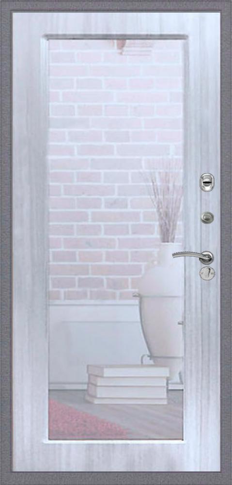 Стальная дверь с зеркалом Премиум ФЛ-290 Пастораль, Цвет «Сандал белый» - вид 2