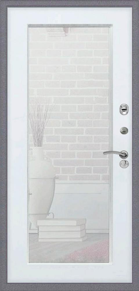 Стальная дверь с зеркалом Премиум ФЛ-290 Пастораль, Цвет «Силк сноу» - вид 2