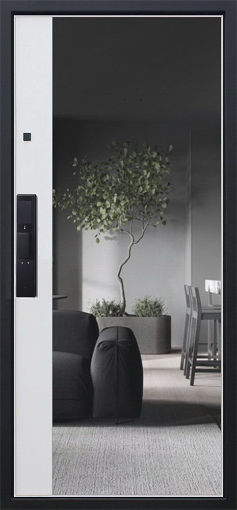 Входная дверь с зеркалом в квартиру (биометрический замок) Стандарт 79 - вид 2