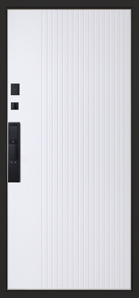 Белая входная дверь в квартиру трёхконтурная (биометрический замок) Стандарт 80 - вид 2