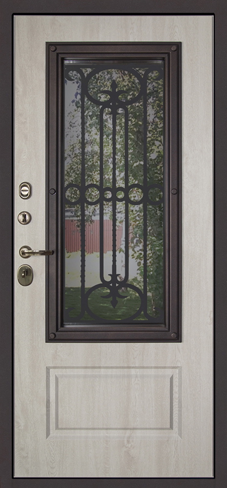 Утепленная входная дверь для коттеджа с терморазрывом с окном — Стандарт 72 - вид 2
